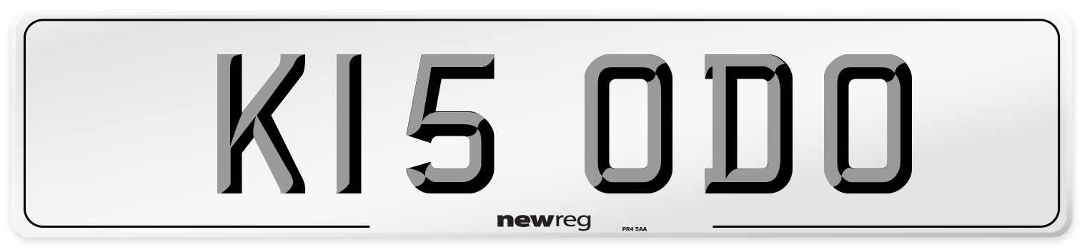 K15 ODO Number Plate from New Reg